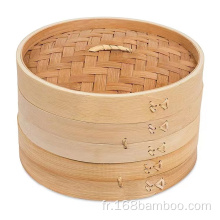 Bamboo à vapeur en bambou carbonisé respectueux de l&#39;environnement avec logo personnalisé